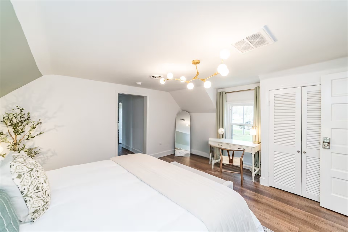 Bedroom #4 is for the parents & bedroom #5 (within the suite) can be for the kids or 2 singles.