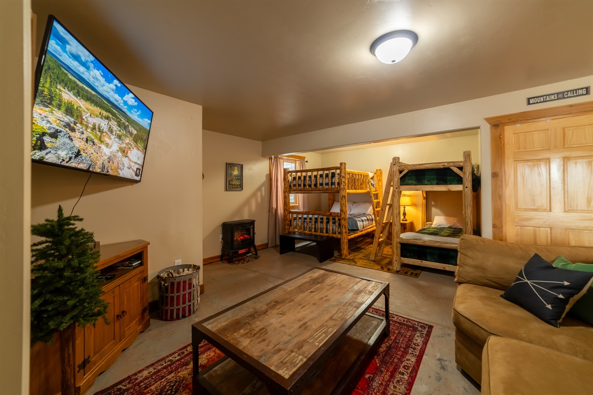 Downstairs living room with bunk space
