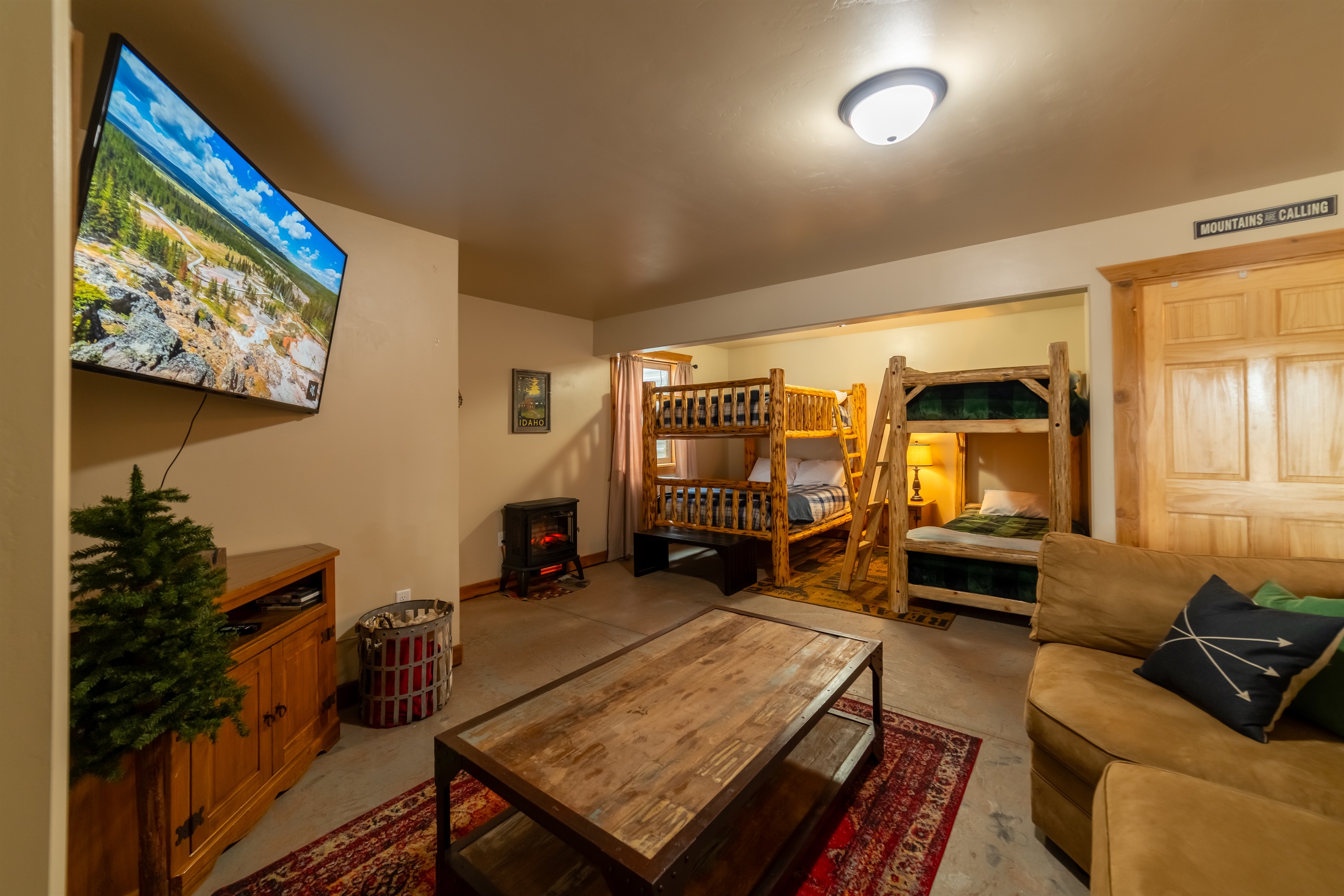 Downstairs living room with bunk space
