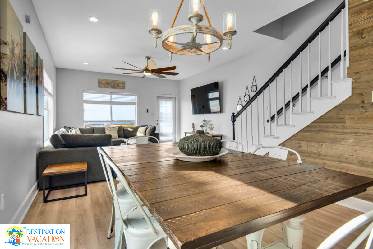 Warm wood tones create an inviting gathering space.