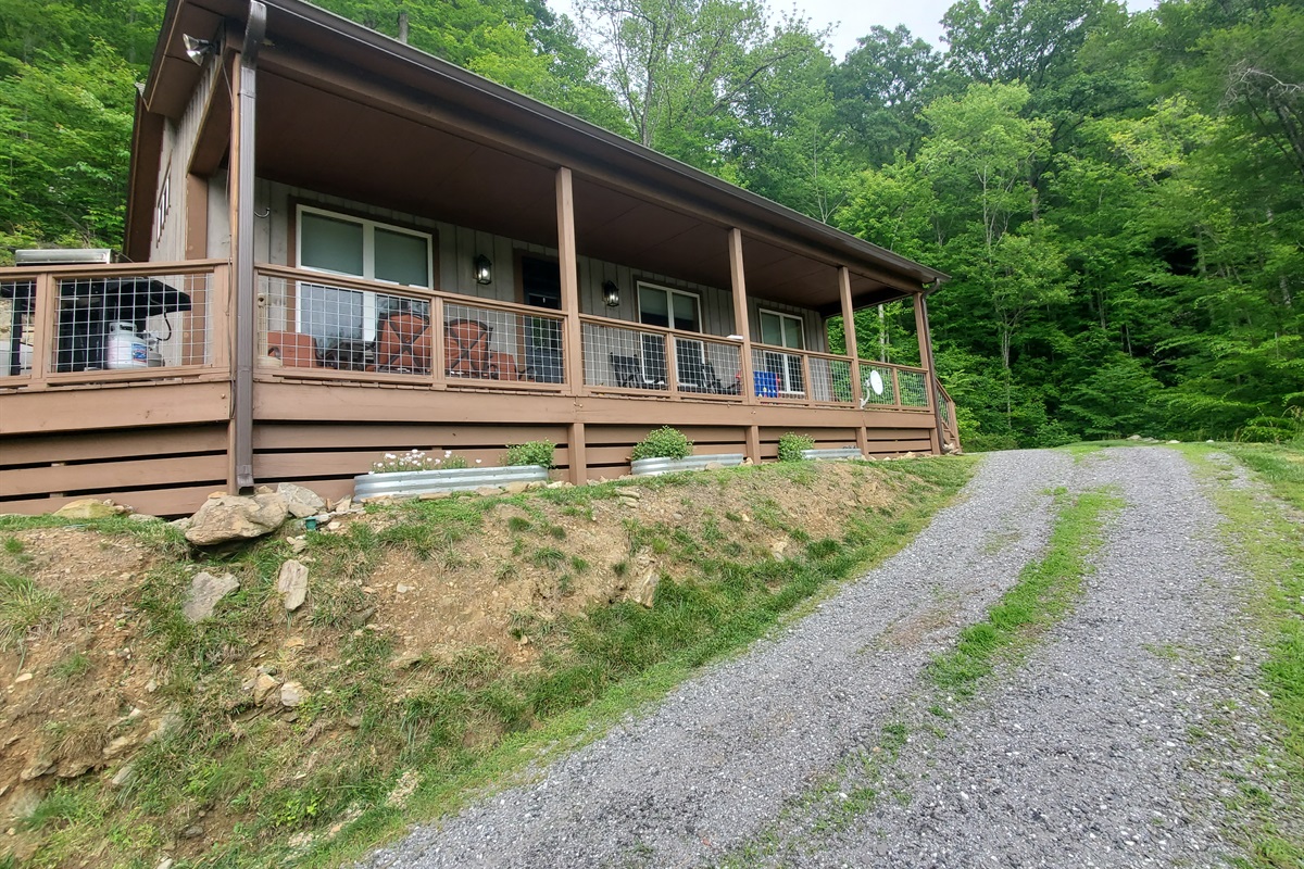 from the driveway