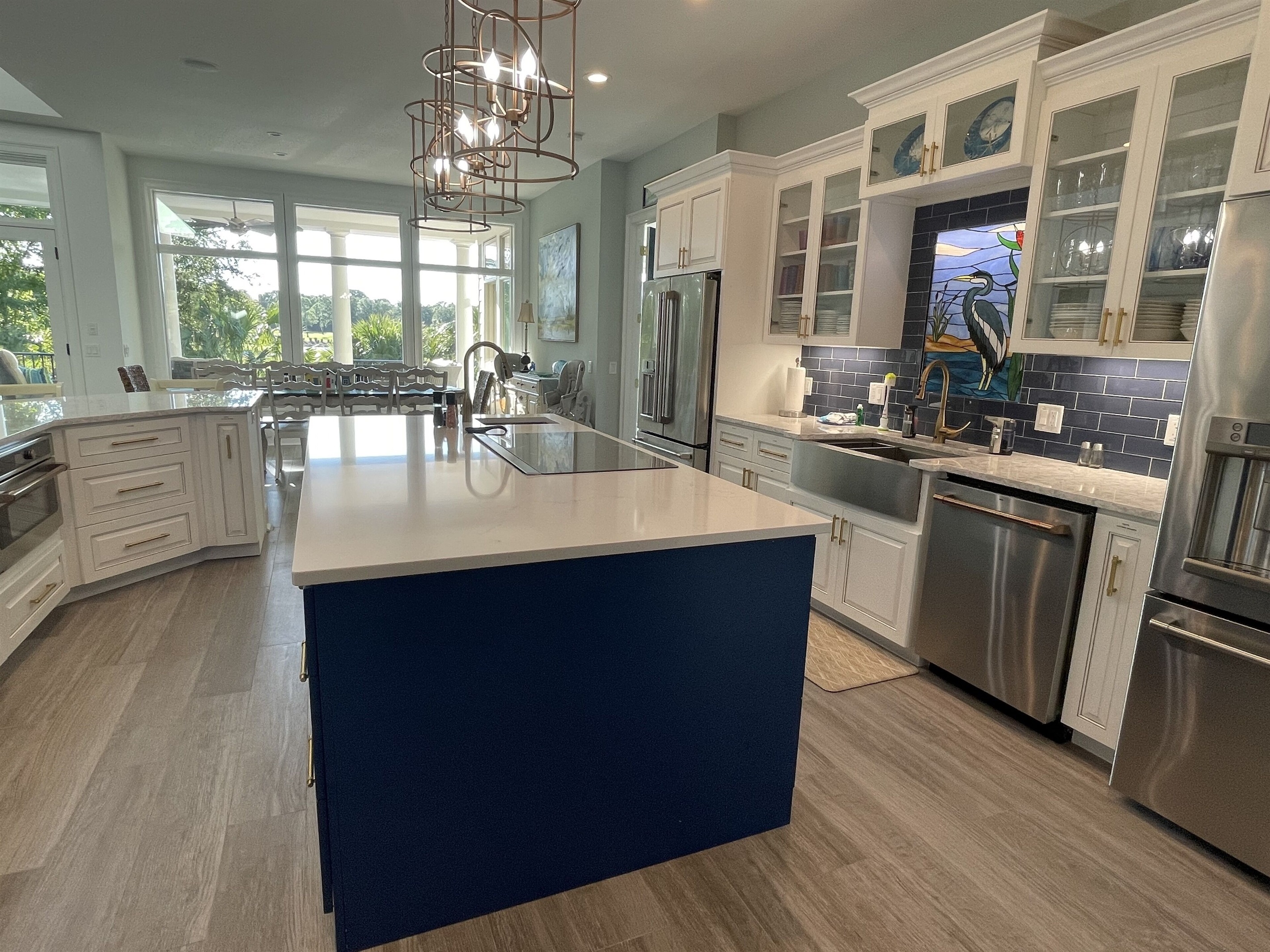 Expanded kitchen offers plenty of space for multiple chefs and helpers 