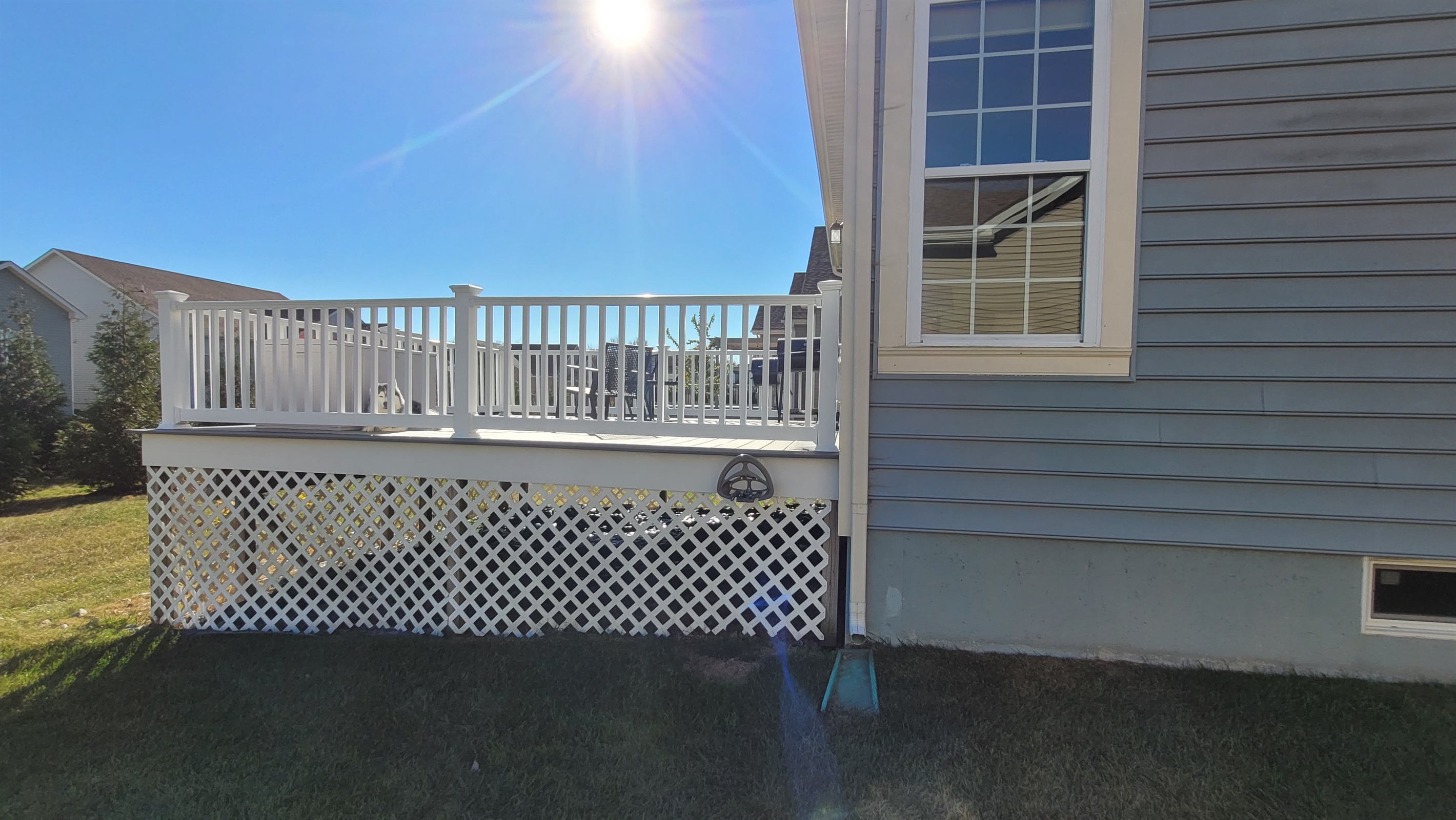 Fully enclosed back deck for morning coffee