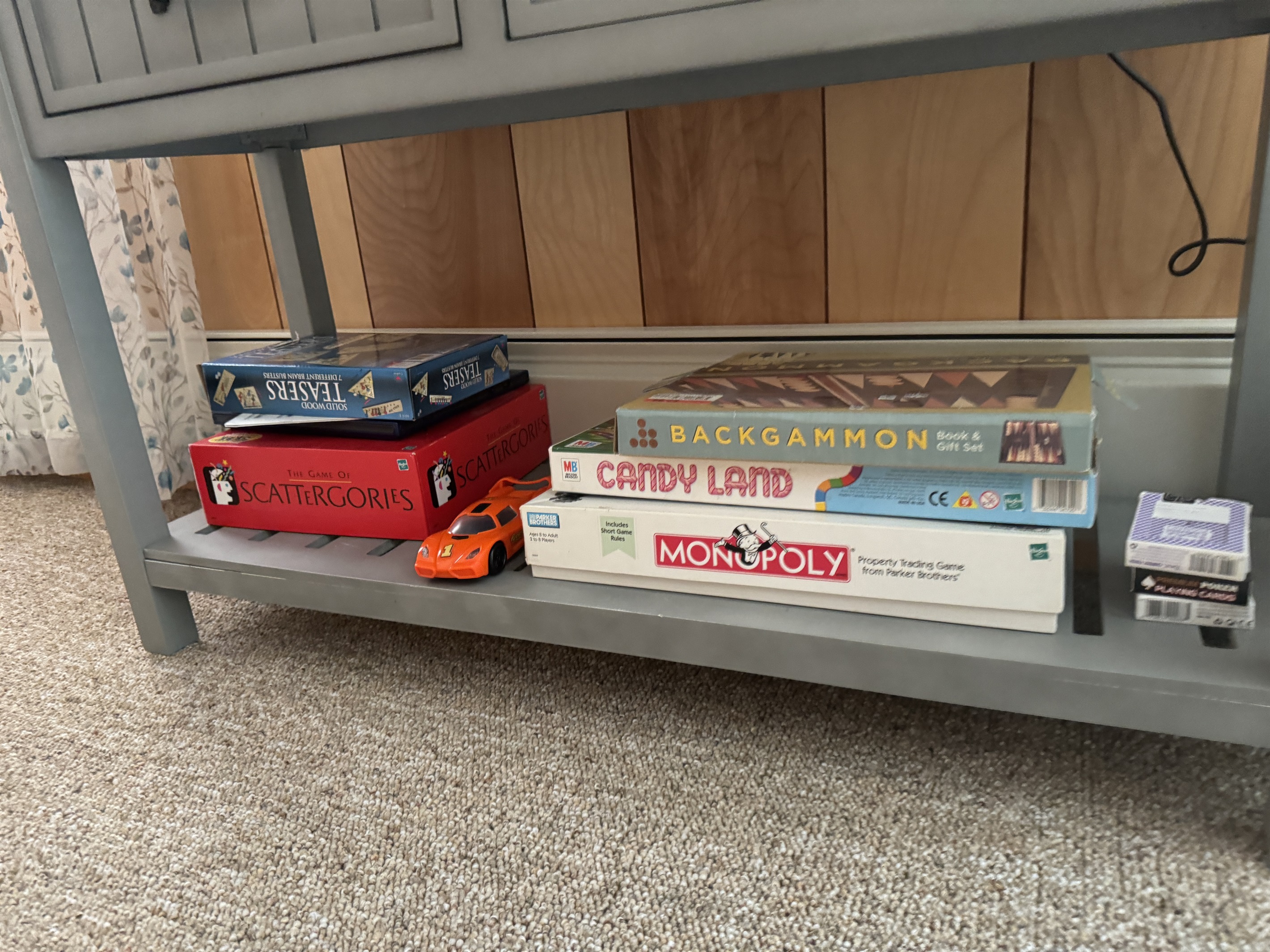 Game in lower level living room