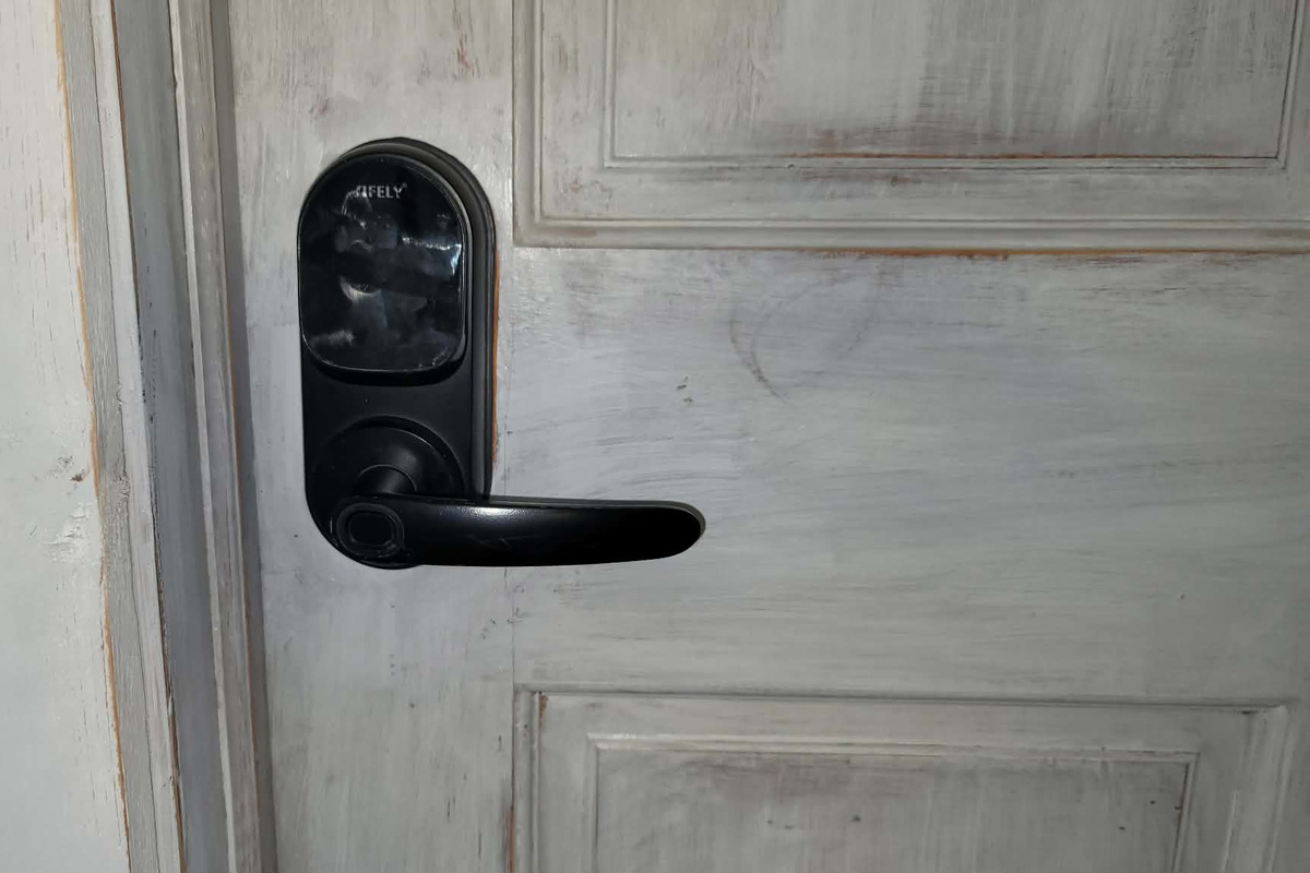 Electronic Door Lock on the Apartment door