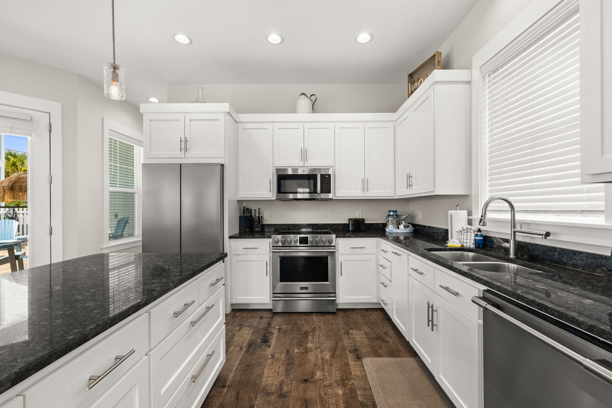 Fully equipped kitchen with cookware, coffee station & everything needed for family meals