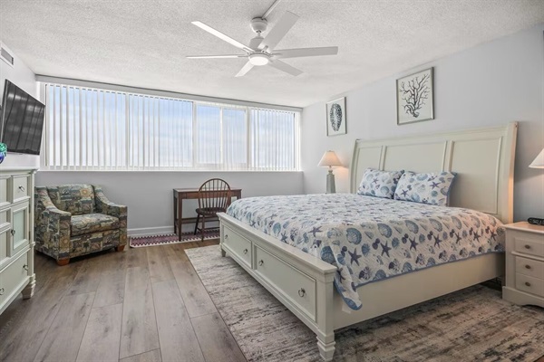 Master bedroom with sunset views