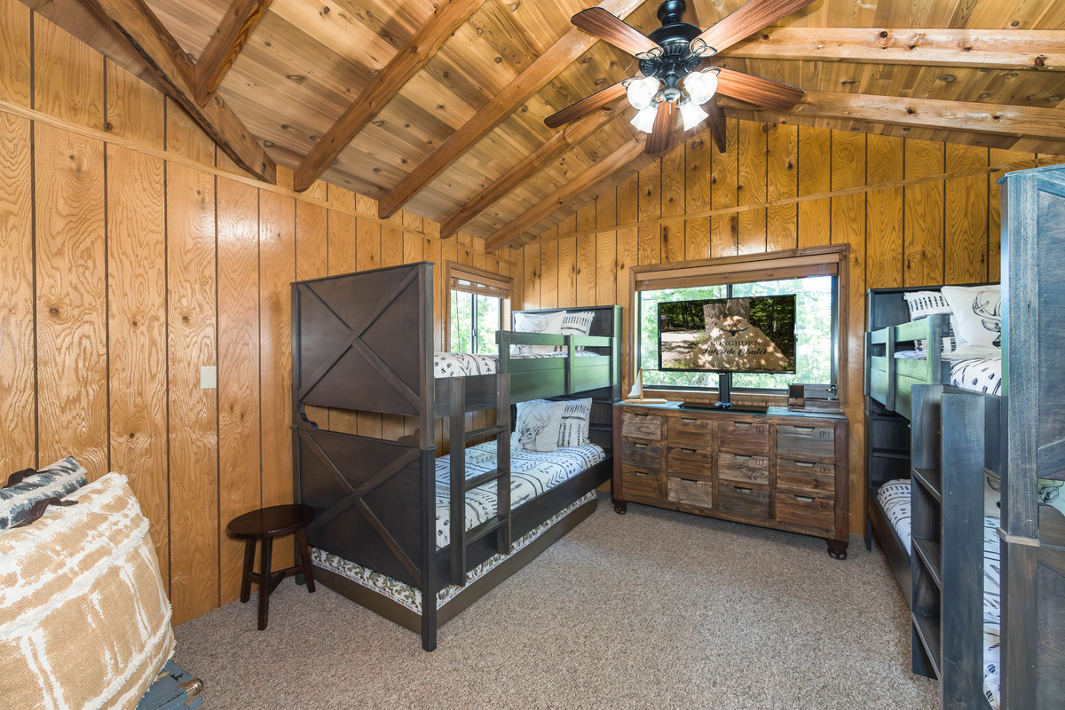 Bunk room featuring two XL twin-over-twin bunks.