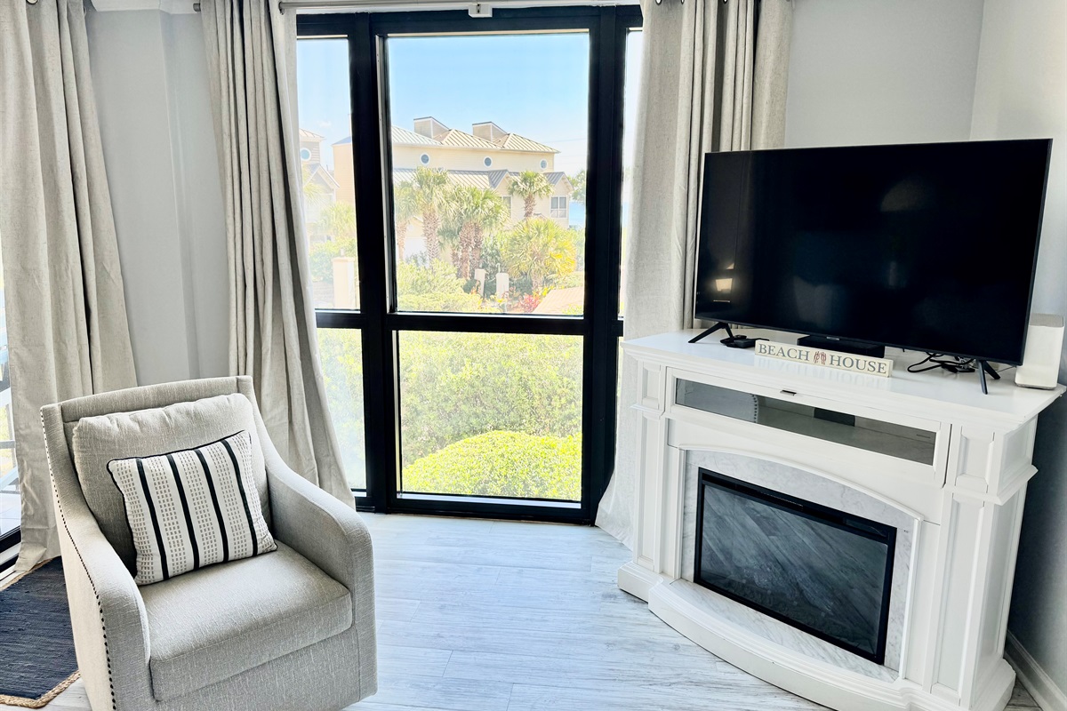 And we have a fireplace for our winter guests!