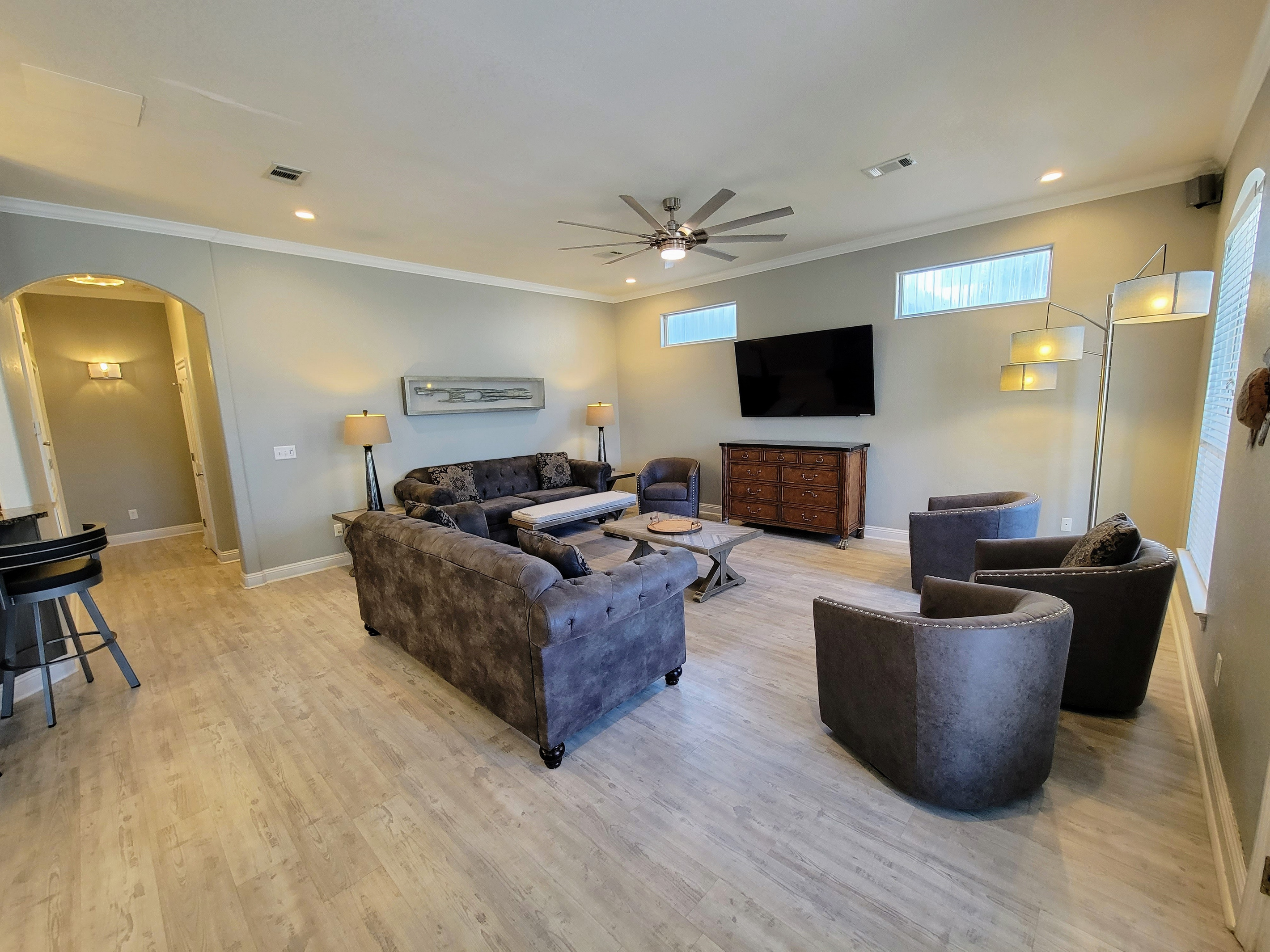 Open Living Room with 70in TV
