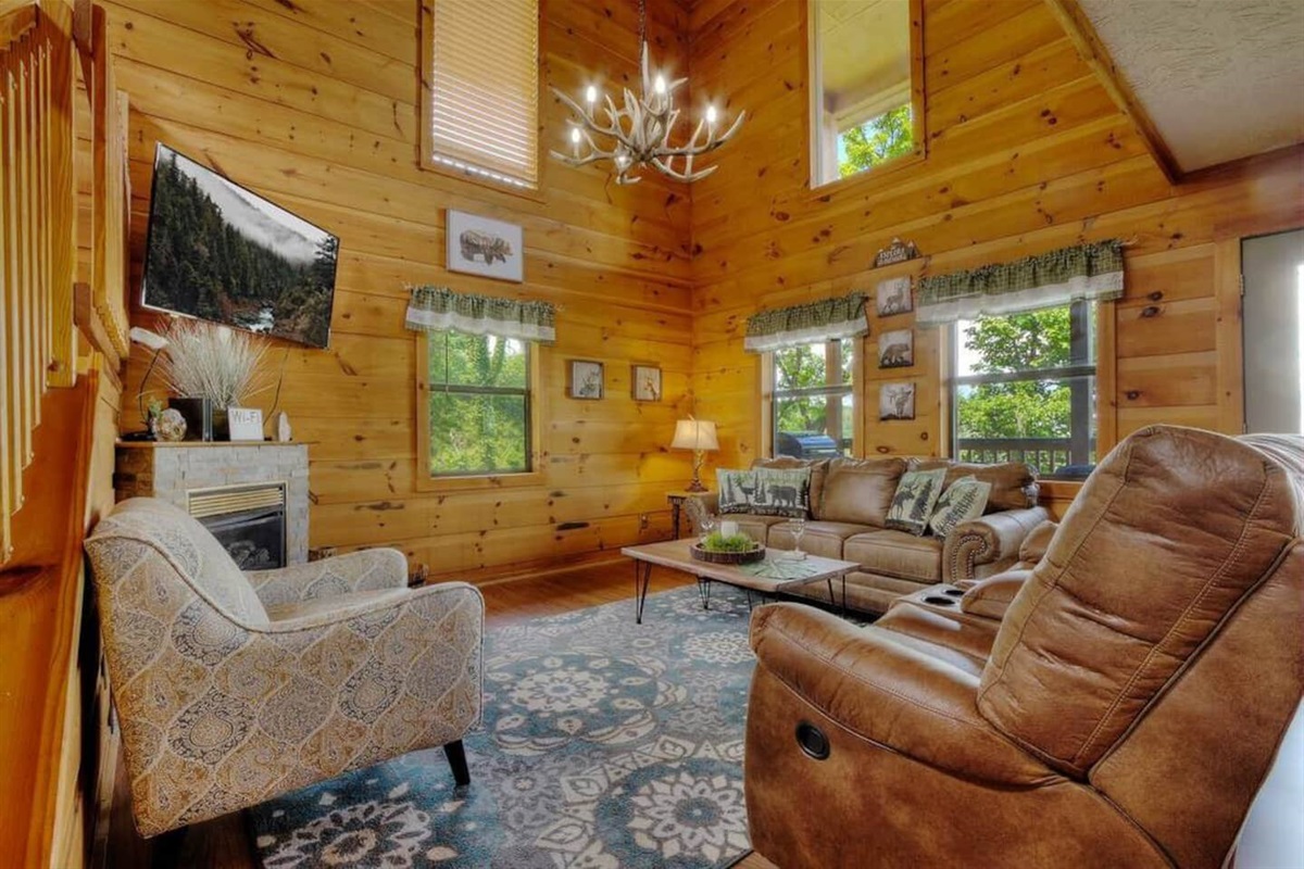 Livingroom with pull out sofa bed.