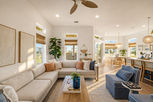 Comfortable seating to watch TV, hang out and play games.