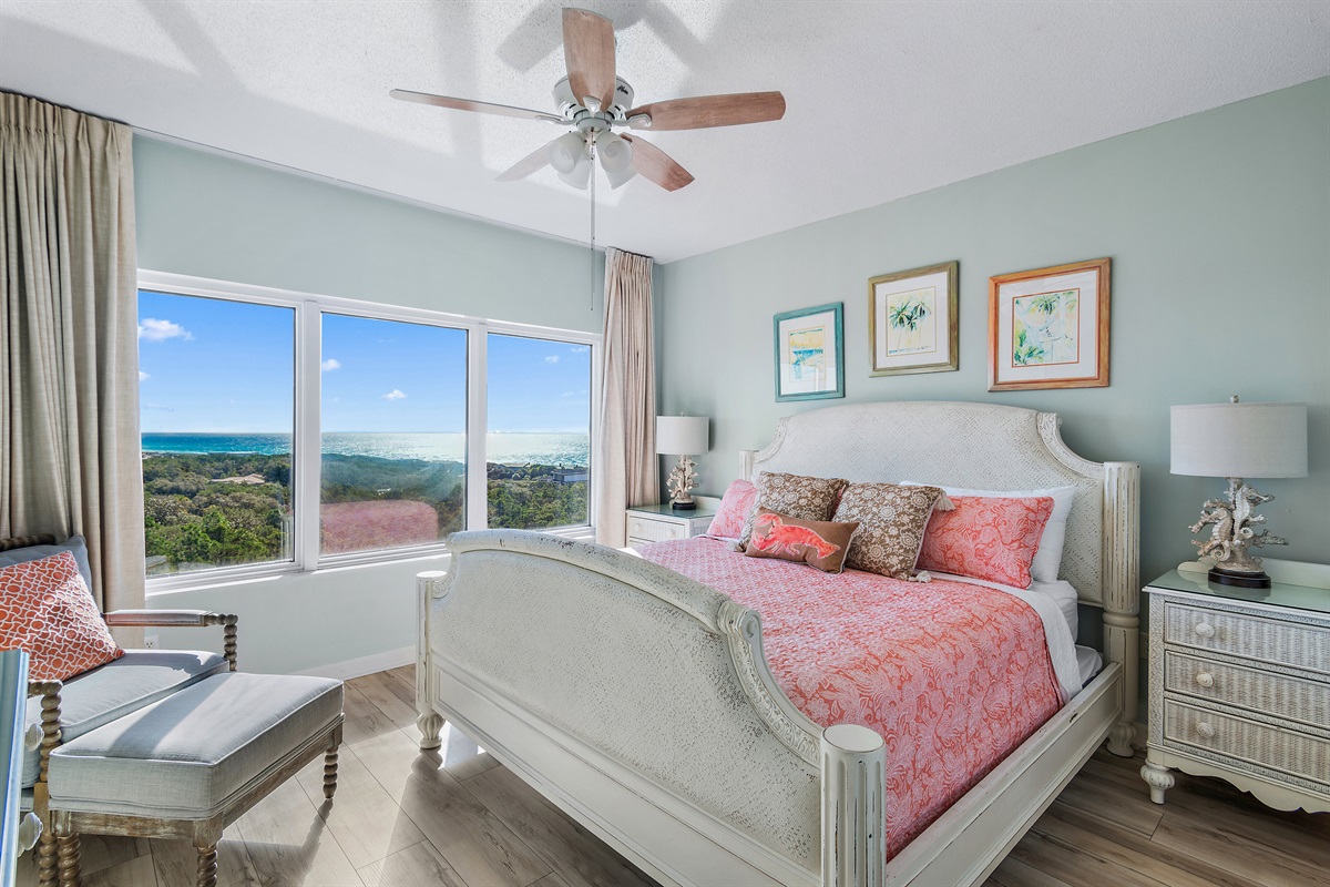Master Bedroom with endless Gulf Views and the perfect spot to enjoy a beautiful sunrise!
