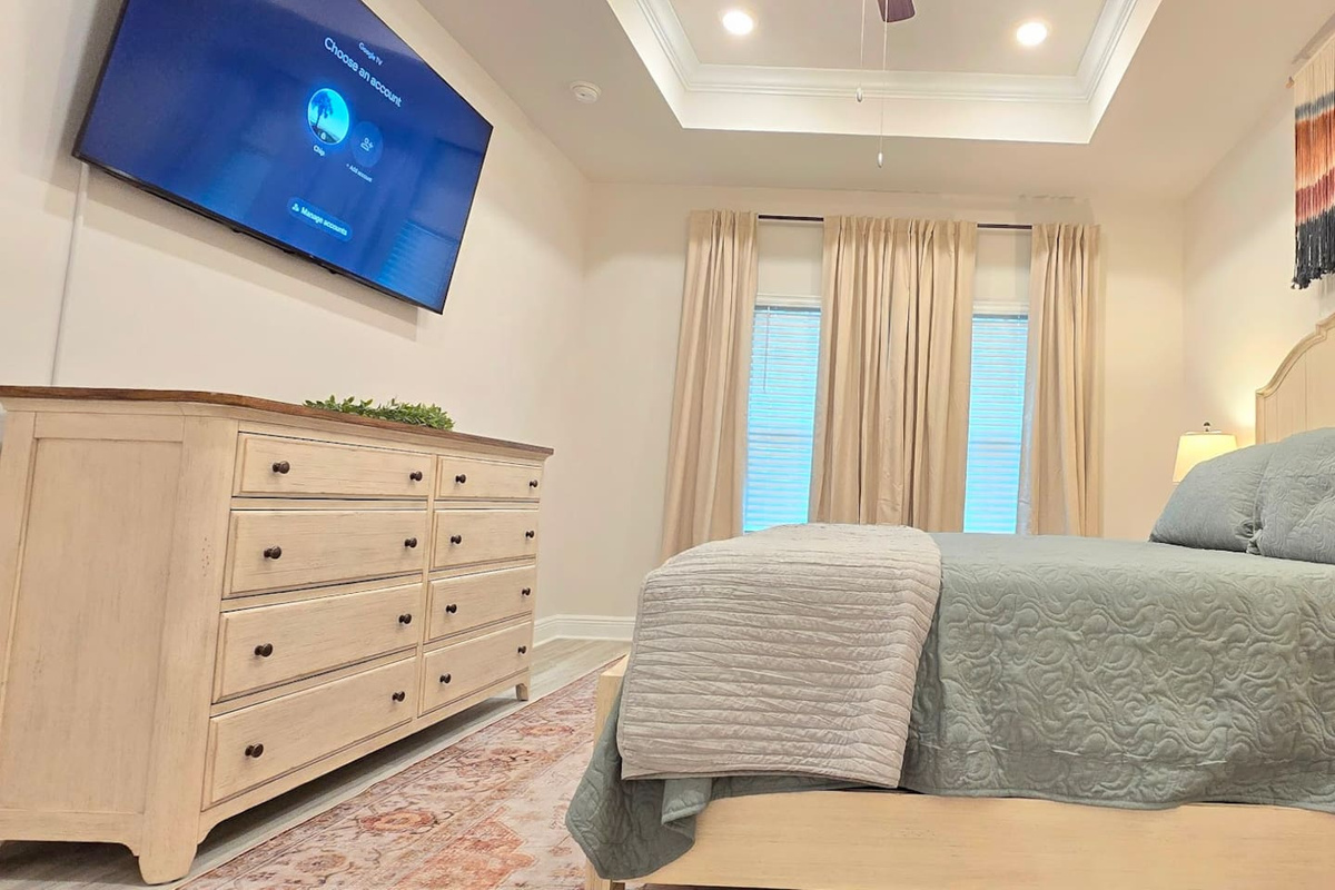Complete with a King-size Google Smart TV in the Master