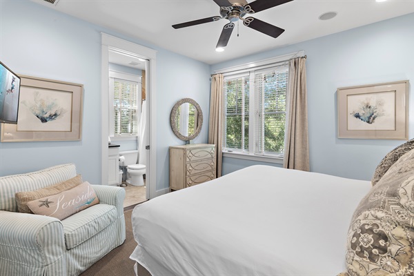 Guest Bedroom with King Bed and premium bedding
