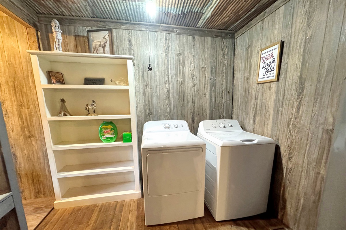 Adventure hard, wash easy - full-size laundry room ready when you need it.
