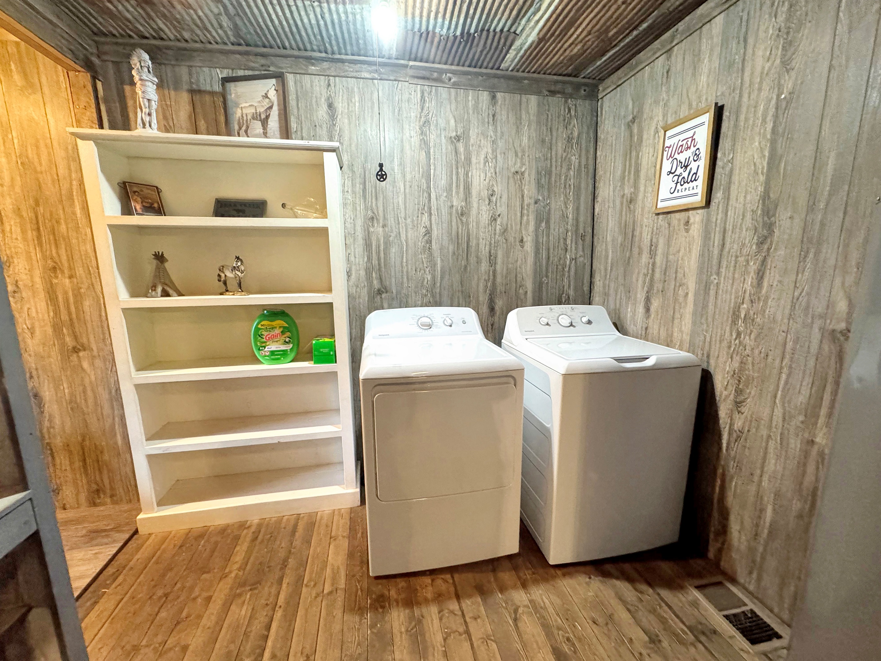 Adventure hard, wash easy - full-size laundry room ready when you need it.