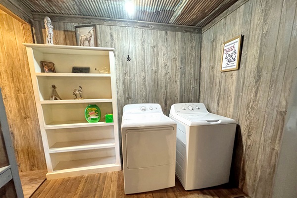 Adventure hard, wash easy - full-size laundry room ready when you need it.