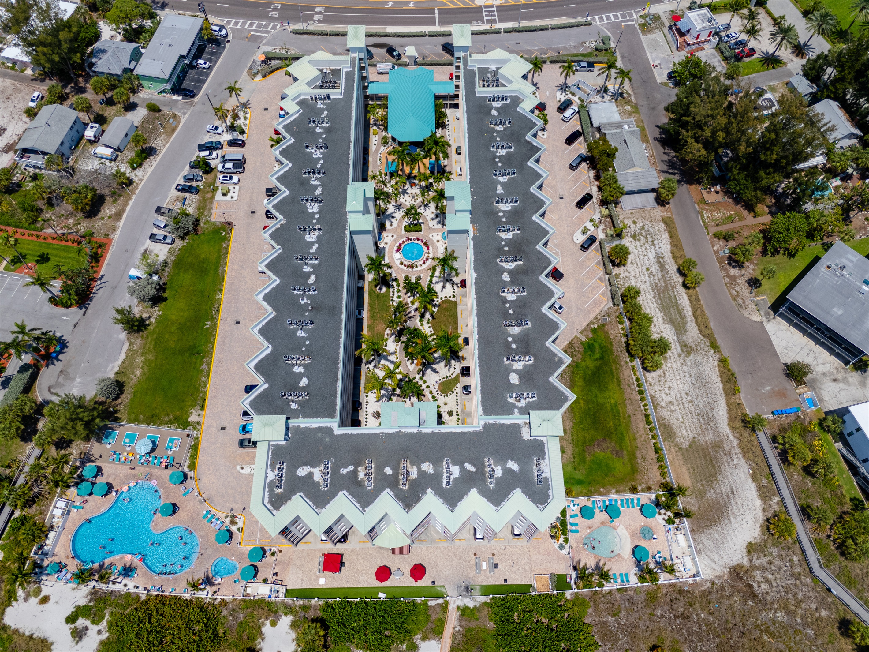 Both pools are just steps from the beach