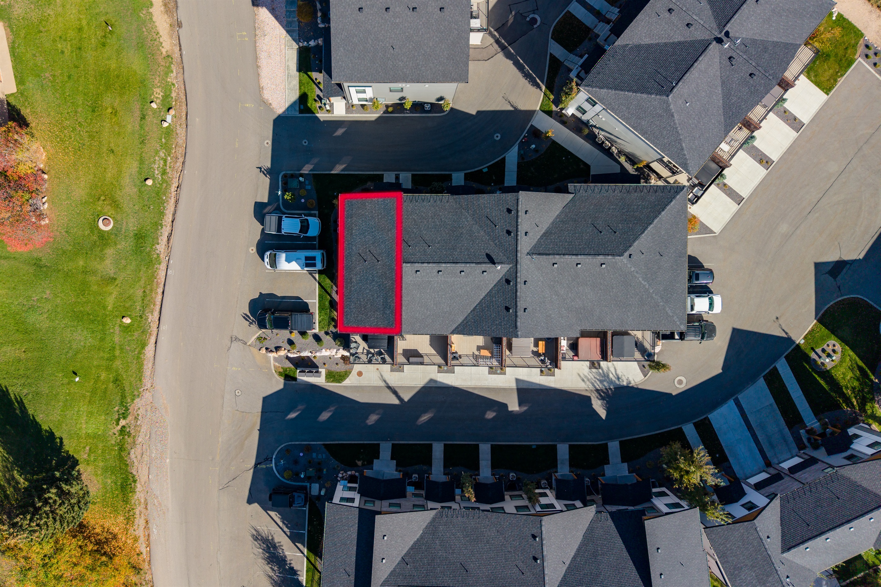 Overhead view indicating Gone Ski Inn’s location within The Peaks.