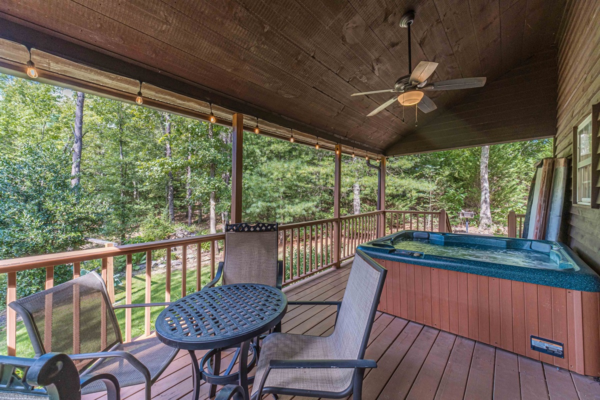 Covered Porch with Hot Tub