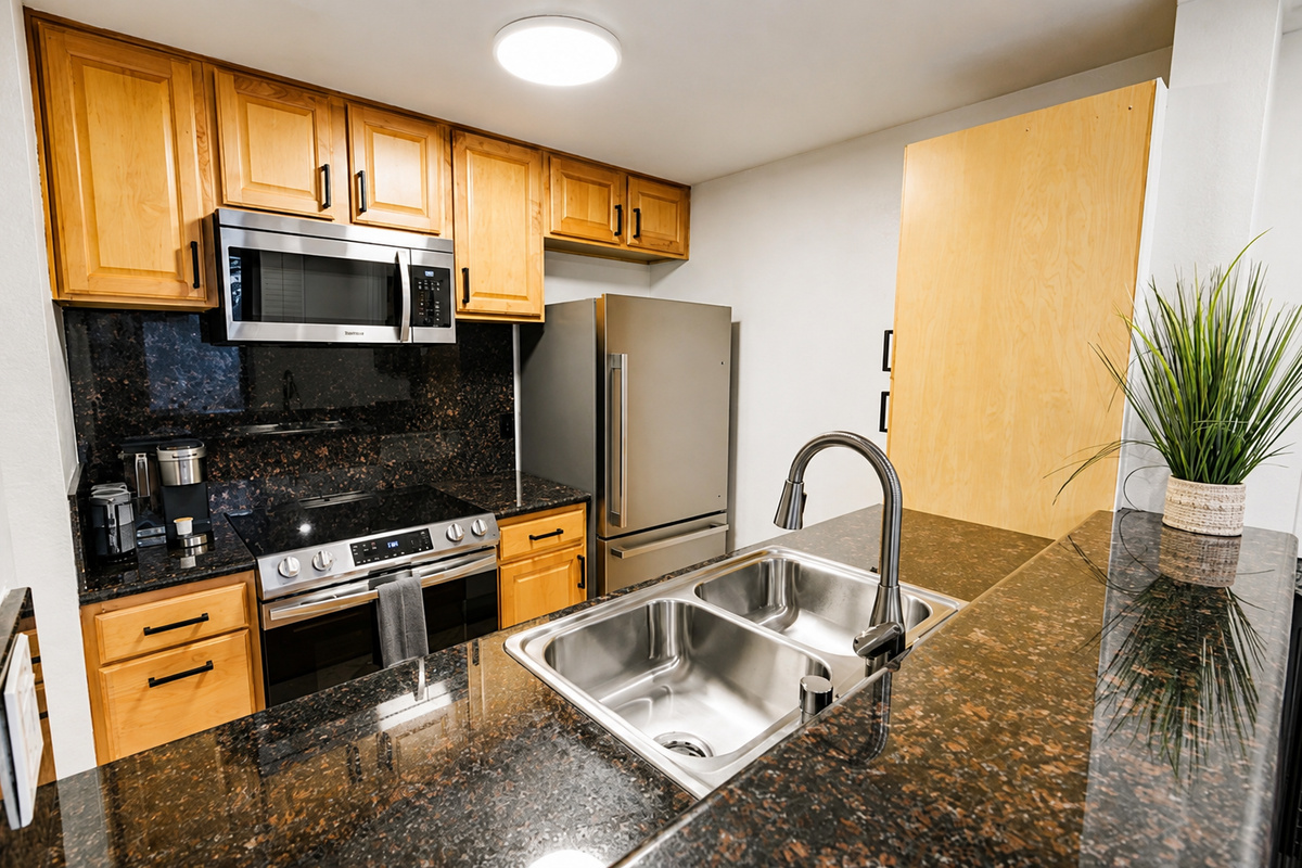 Updated stainless-steel appliances and Keurig coffee maker