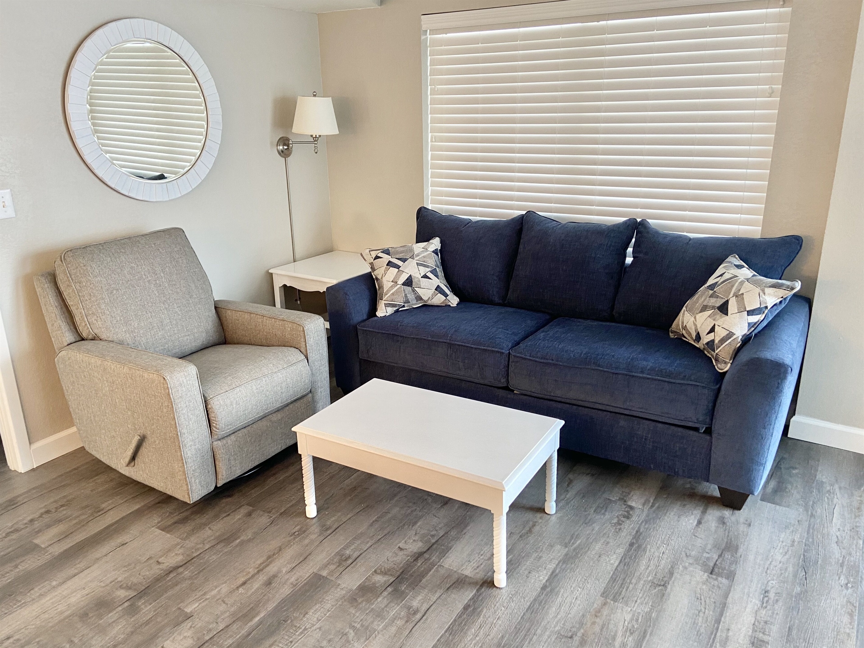 Queen sleeper sofa in the living room.