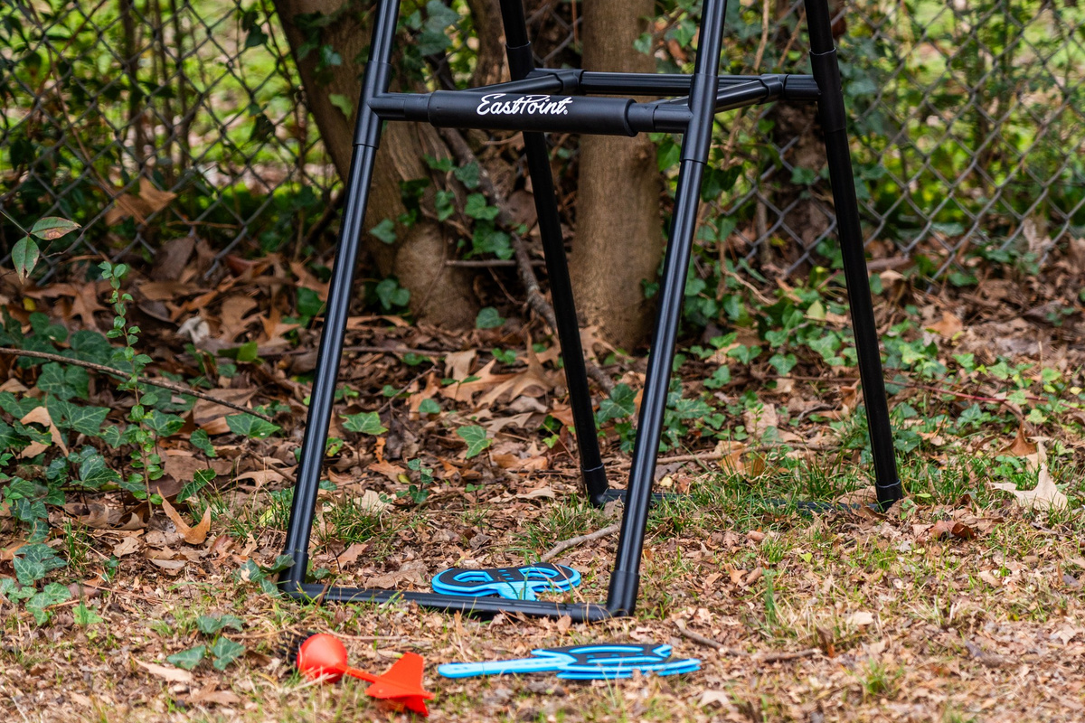 Line up a throw at the target while dinner's on the grill — the yard's set for the games that turn into tournaments.
