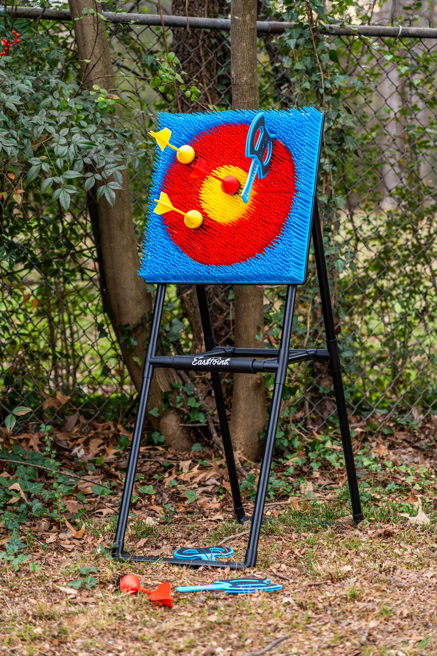 Line up a throw at the target while dinner's on the grill — the yard's set for the games that turn into tournaments.