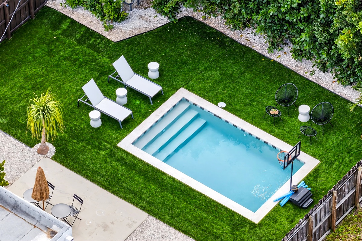 Poolside basketball for extra fun under the sun