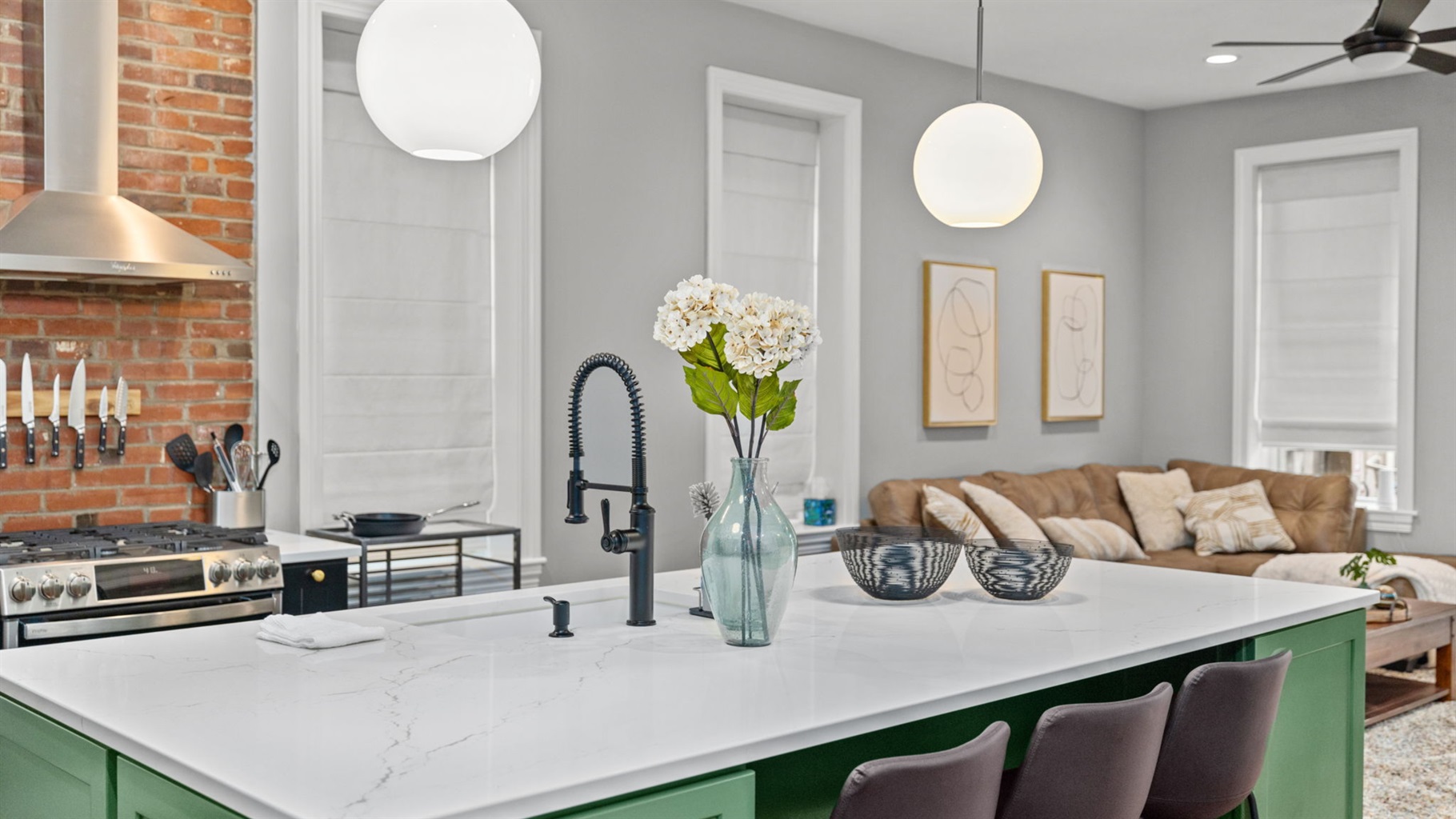 This luxuriously renovated home is a great place to escape, connect with others, or for entertaining.  You choose!