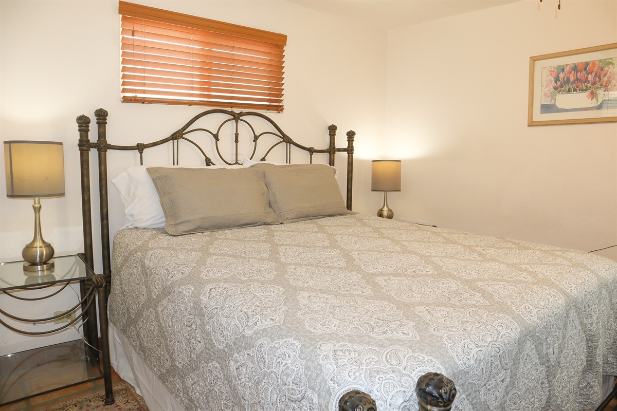 Circa Del Mar - Downstairs Bedroom 6 with a King bed with Wesley Allen headboard and open-toe foot posts.