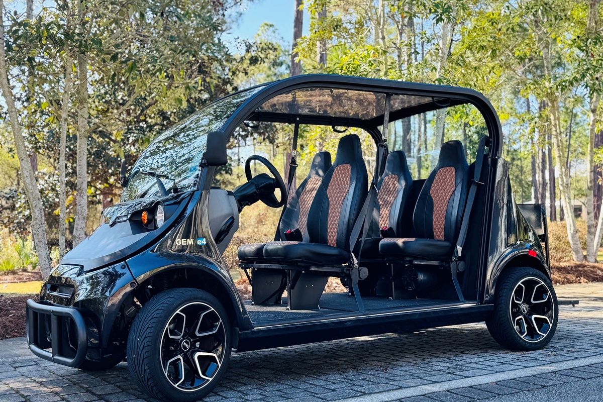 Included 6-passenger GEM golf cart &mdash; effortless trips to the beach, pools, and town.