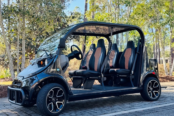 Included 6-passenger GEM golf cart — effortless trips to the beach, pools, and town.