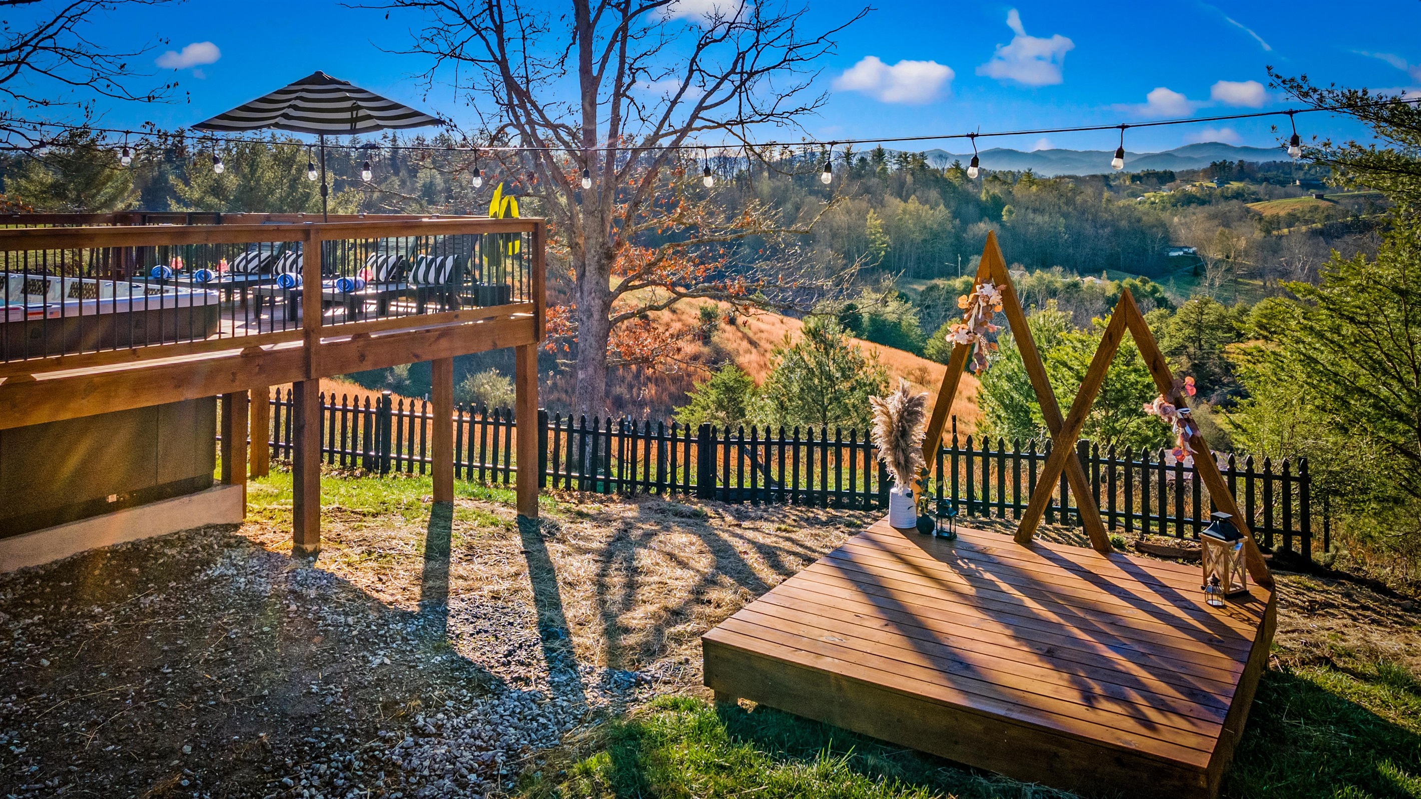 {Views} Take in Mountain Views from one of the many decks, or host your own special moment. 