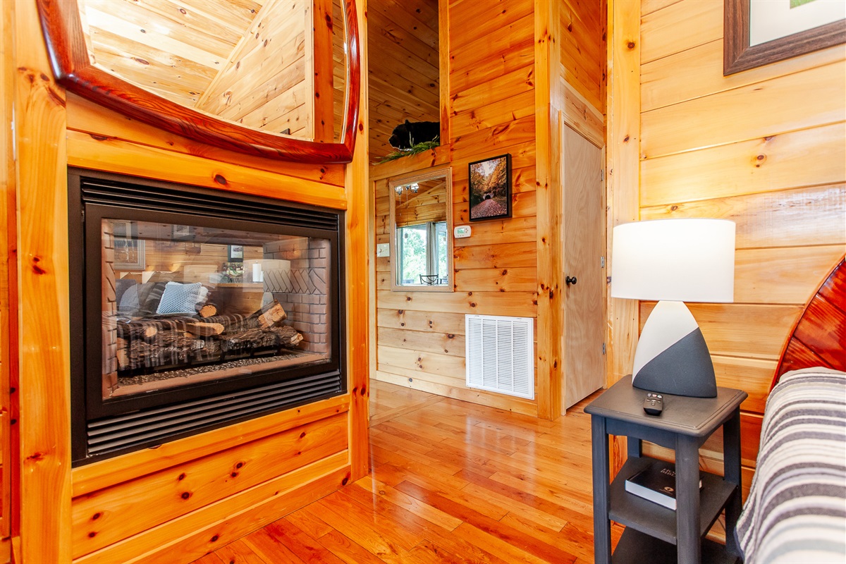 Double sided fireplace