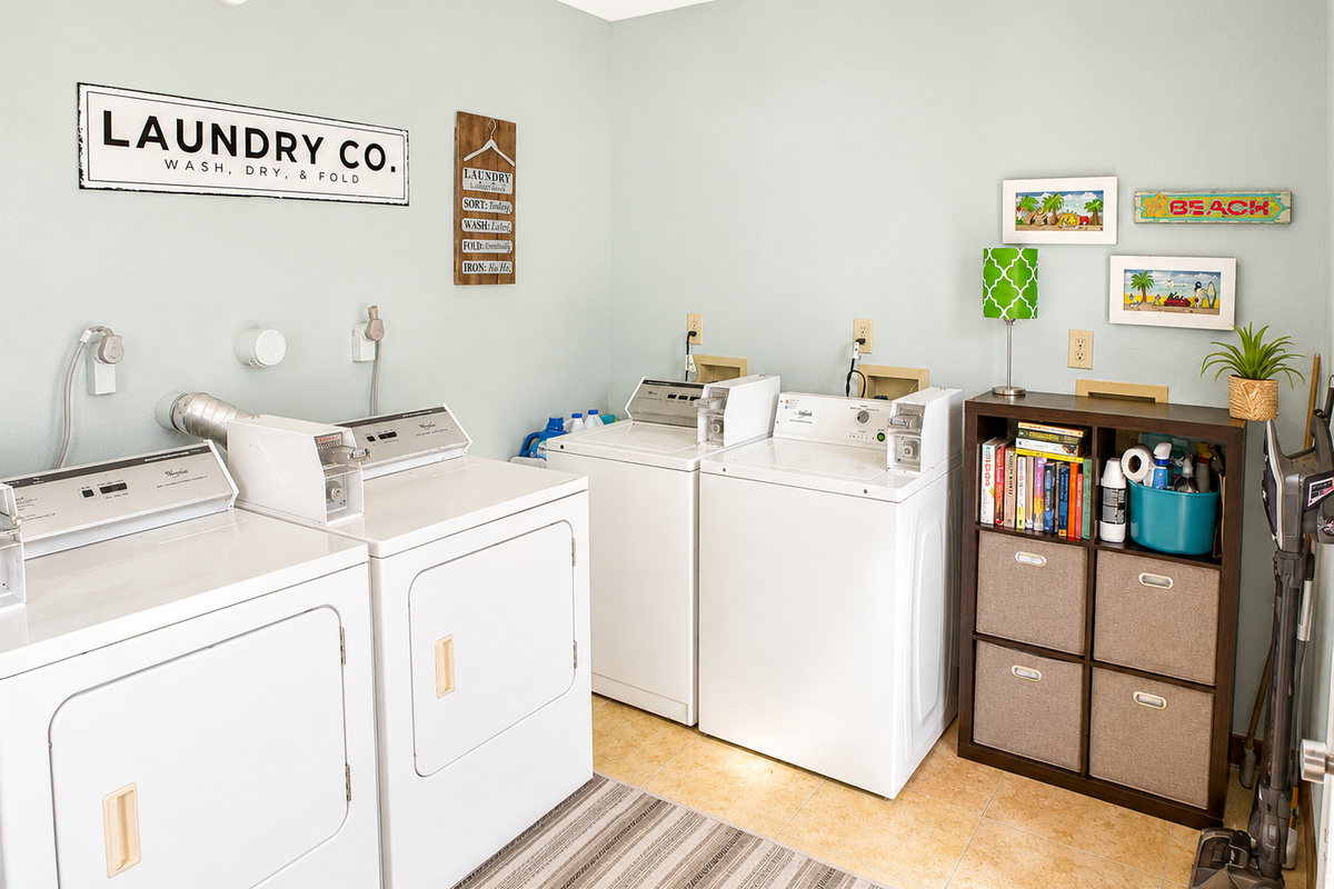 On Site Laundry - Not inside the unit but in the same building.