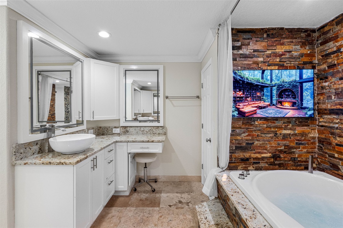 Elegant finishes and thoughtful design elements make this bathroom a true retreat within the home.