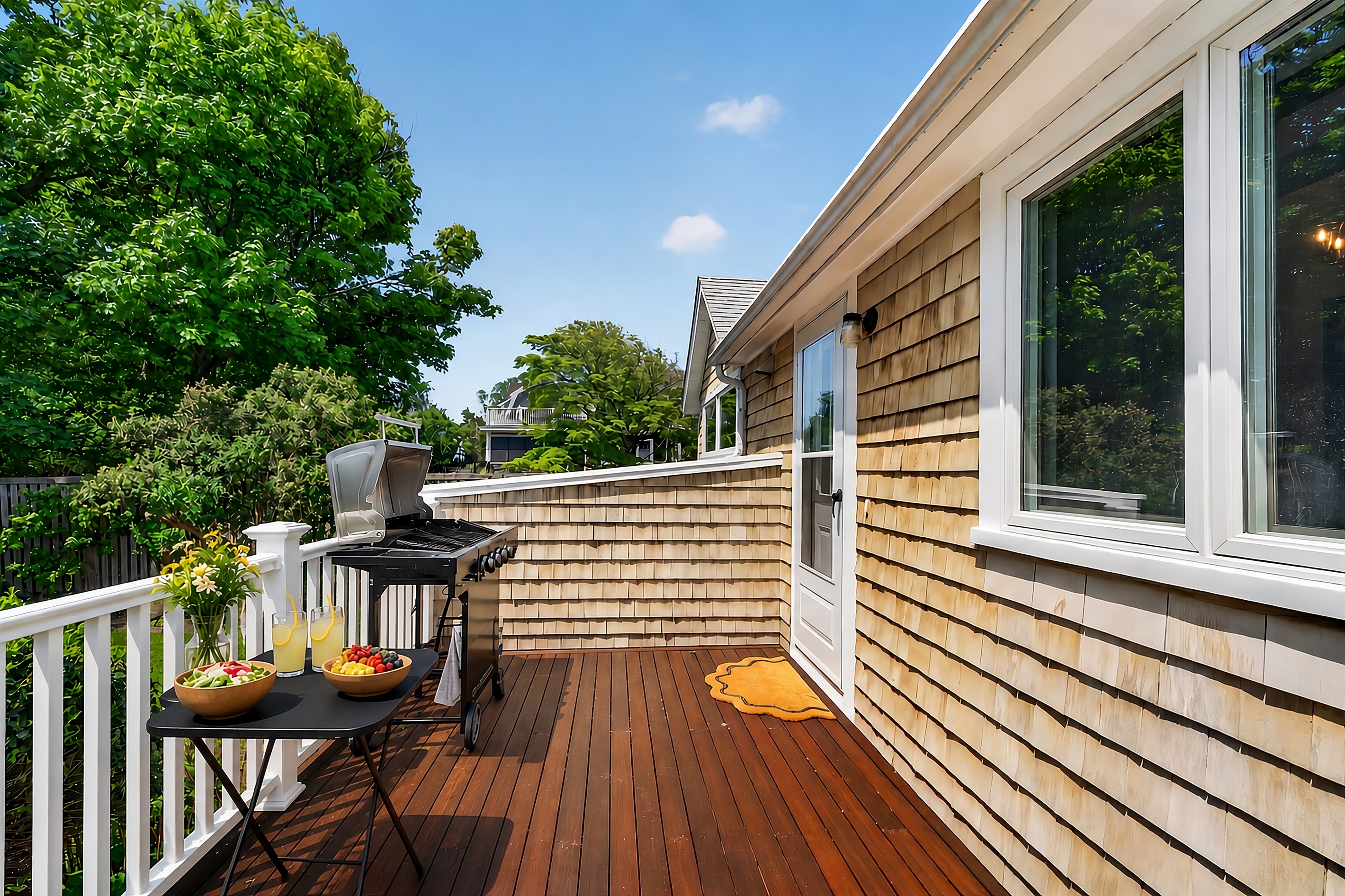 Outdoor grill available for cooking and enjoying meals outside.