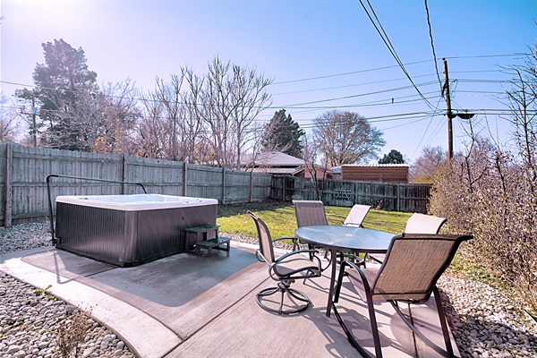 Escape to your own backyard oasis. Whether soaking in the hot tub or lounging in style, every moment is a breath of fresh air. 🌿🛁 #BackyardBliss #OutdoorEscape