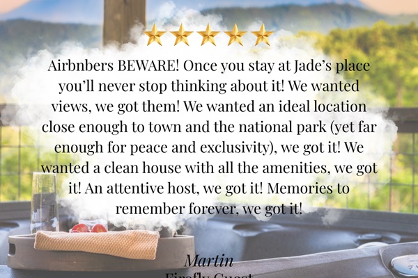 We’re thrilled to receive a 5-star review from our guest who loved the beautiful, cozy cabin and its serene nature-filled location.