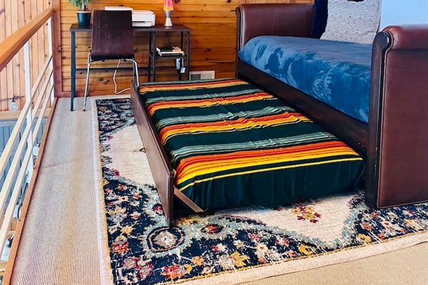 Fun bunk sleeping area perfect for kids or larger groups.