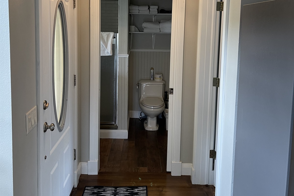 View into main level bathroom