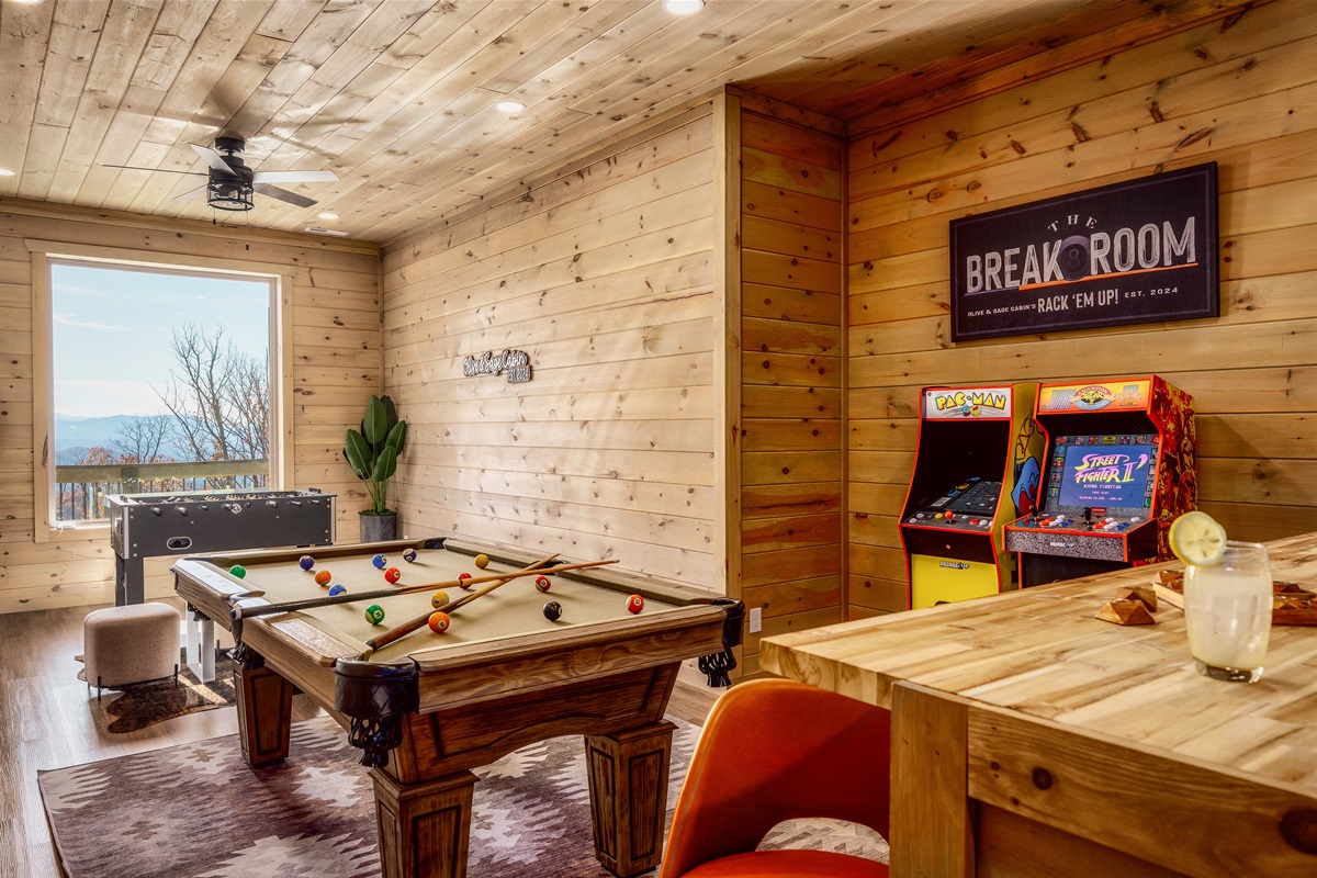 Game room packed with fun. Your go-to spot for friendly competition and late nights.