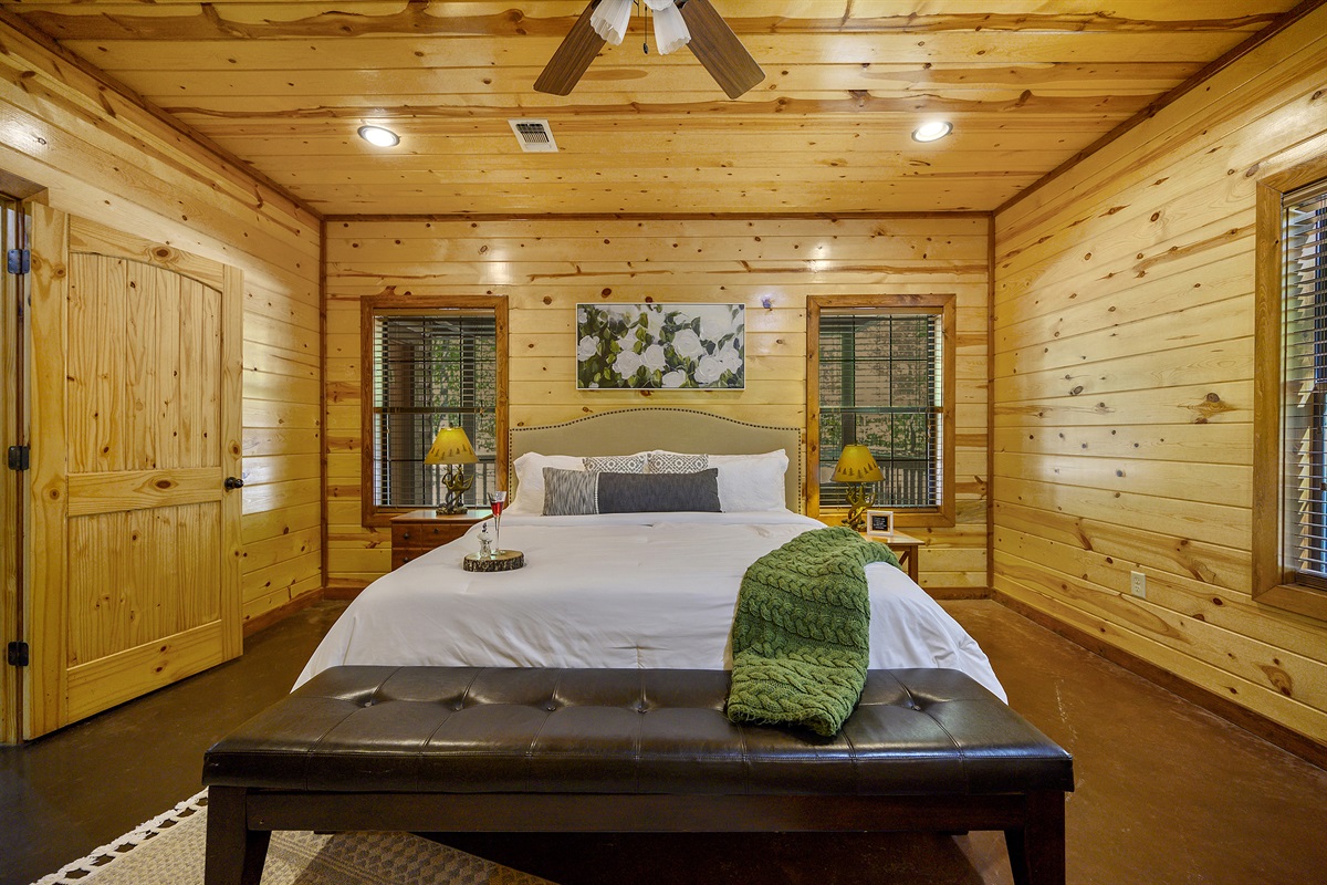 Master king suite bed is so comfy and has private bathroom.