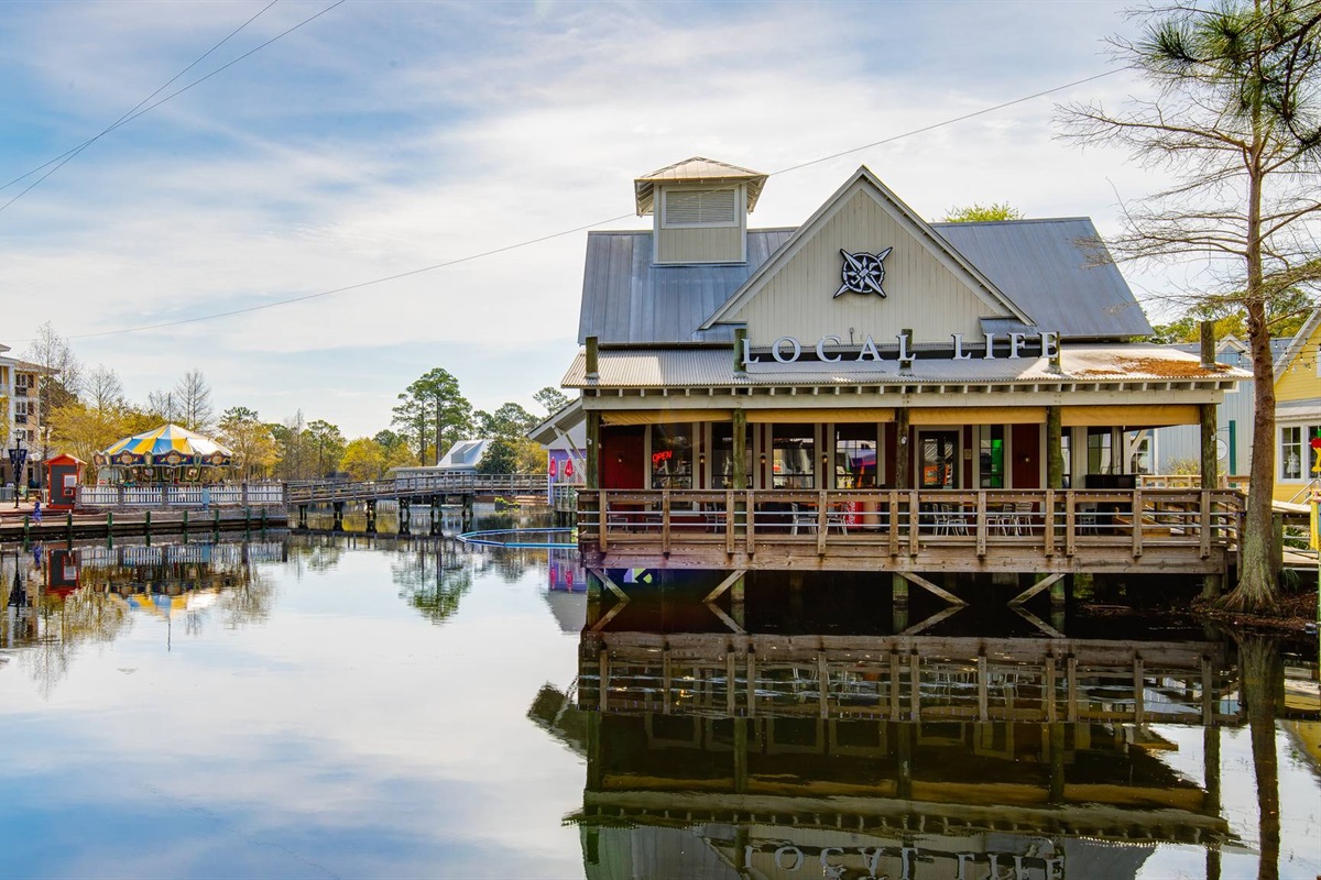 Local Life is a waterfront restaurant and bar located nearby at The Village