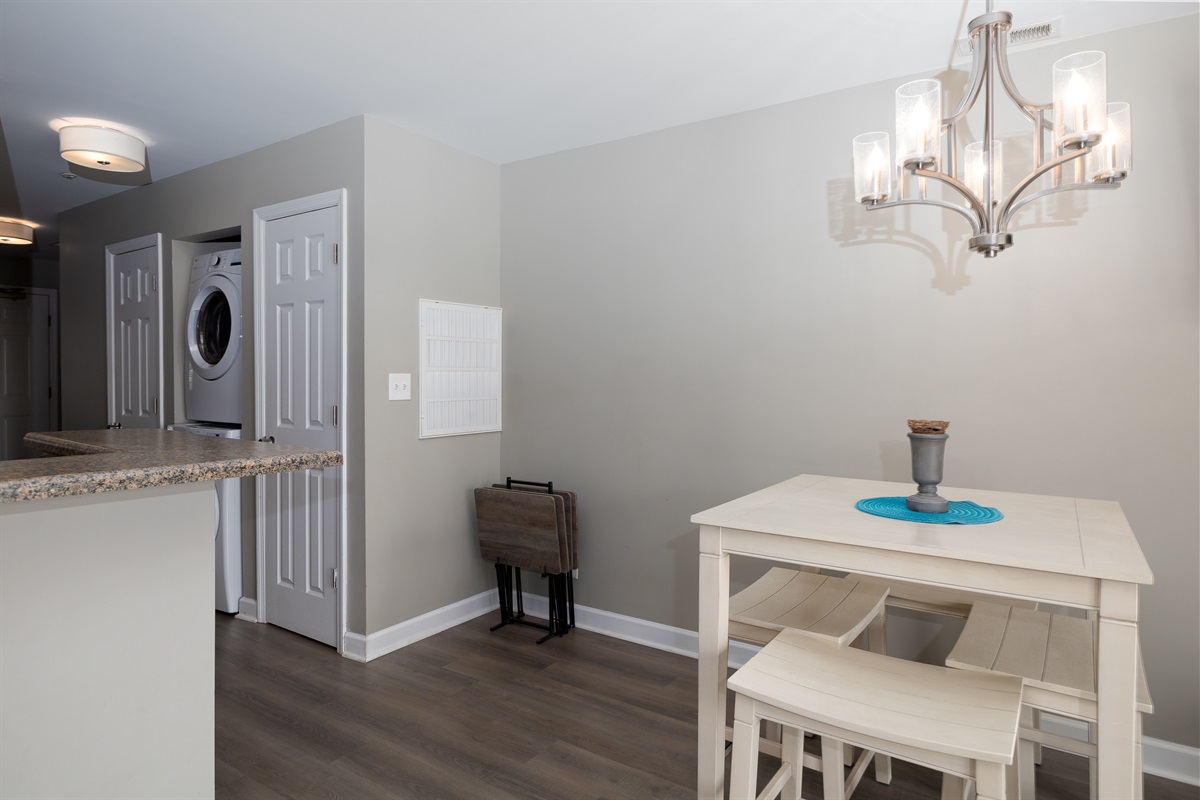 Dining table can hold 4 people