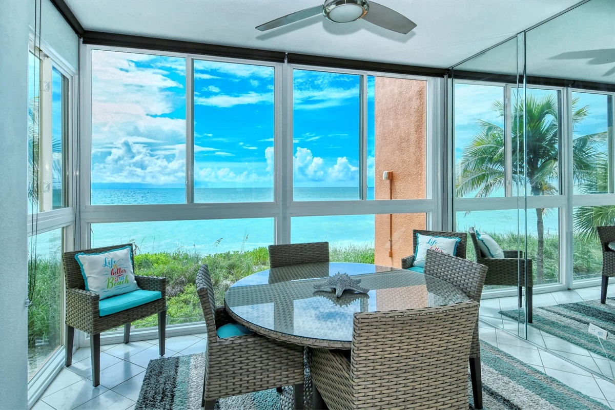 New lanai windows to enjoy the Gulf and beach views 