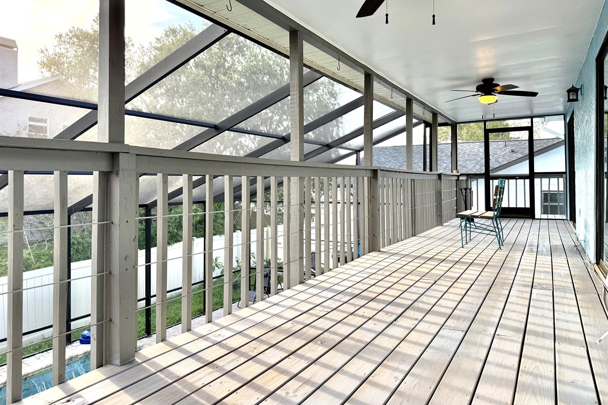 The perfect spot to sip your morning coffee, unwind with a book, or enjoy evening cocktails while taking in the view of the pool below.
