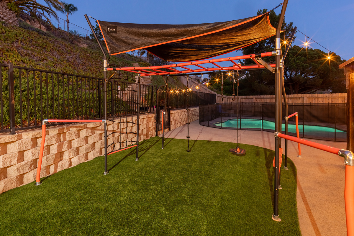 Jungle gym in the backyard 8 ft high 